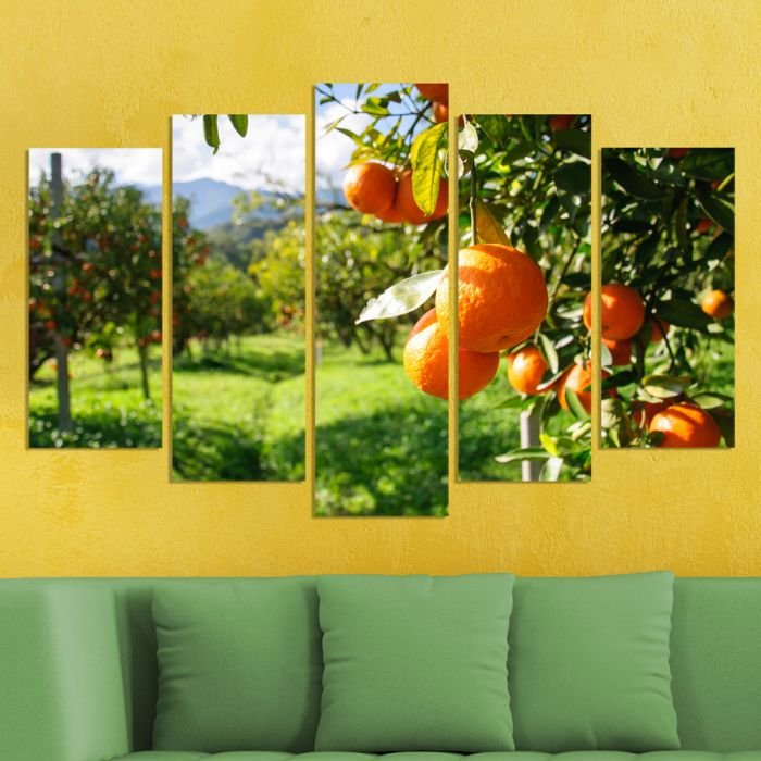 Декоративeн панел за стена с портокалови дръвчета Vivid Home
