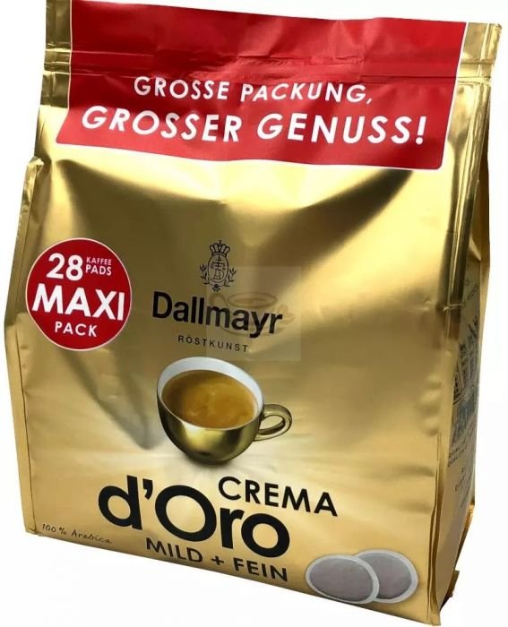 Кафе Dallmayr Crema D'oro Mild & Fein за кафемашина Philips Senseo, 28 дози