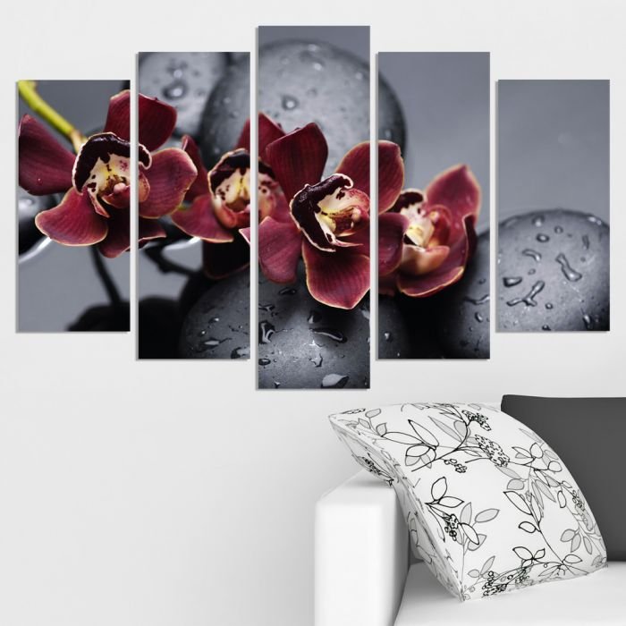 Декоративeн панел за стена с орхидеи и дзен мотиви Vivid Home