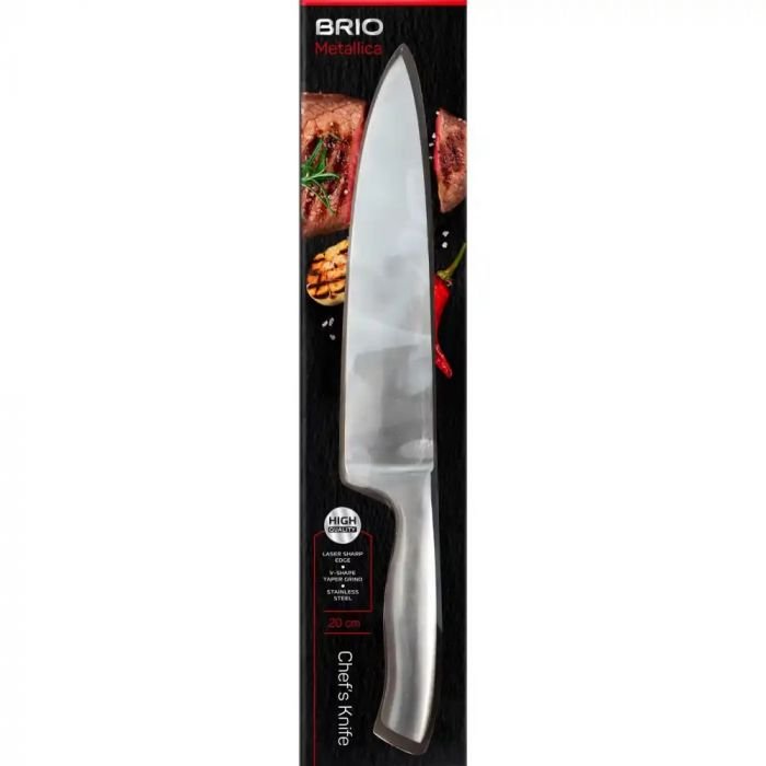 Нож на главния готвач Brio Metallica, иноксова дръжка, 20 см