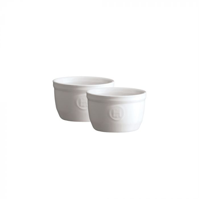 Комплект 2 броя керамични купички / рамекини Emile Henry Ramekins Set - цвят бял