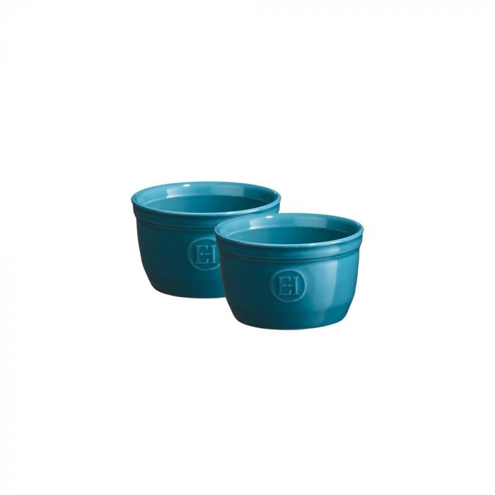 Комплект 2 броя керамични купички / рамекини Emile Henry Ramekins Set N°9 - цвят син