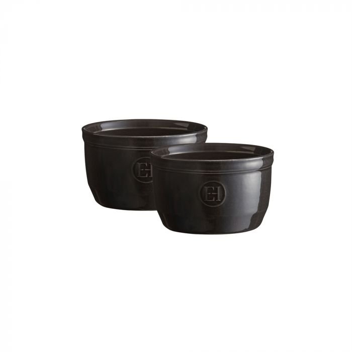 Комплект 2 броя керамични купички / рамекини Emile Henry Ramekins Set N°10 - цвят черен