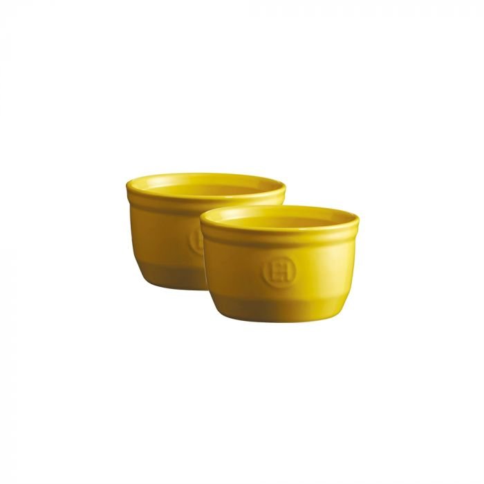 Комплект 2 броя керамични купички / рамекини Emile Henry Ramekins Set N°10 - цвят жълт