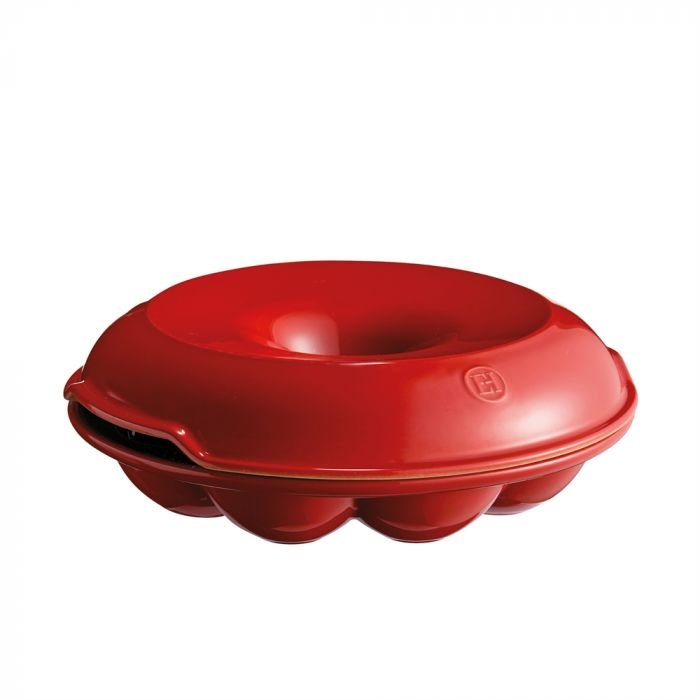Керамична кръгла форма за печене на питки Emile Henry Crown Baker 30,5 см - цвят червен