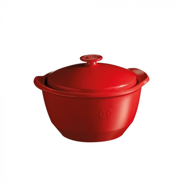Керамична дълбока тенджера с капак Emile Henry One Pot 2 л, 22,5 см - цвят червен