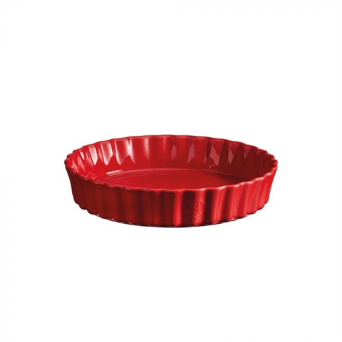 Керамична дълбока форма за тарт Emile Henry Deep Flan Dish 24 см - цвят червен