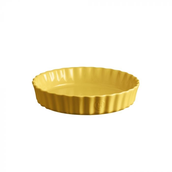 Керамична дълбока форма за тарт Emile Henry Deep Flan Dish 24 см - цвят жълт