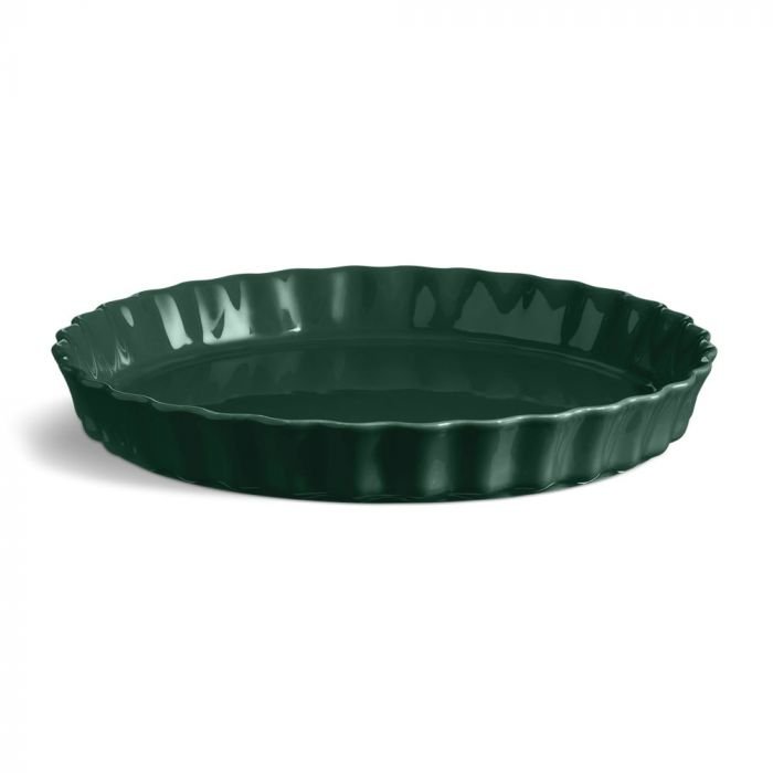 Керамична форма за тарт Emile Henry Tart dish - Ø 29,5 см, цвят зелен кедър