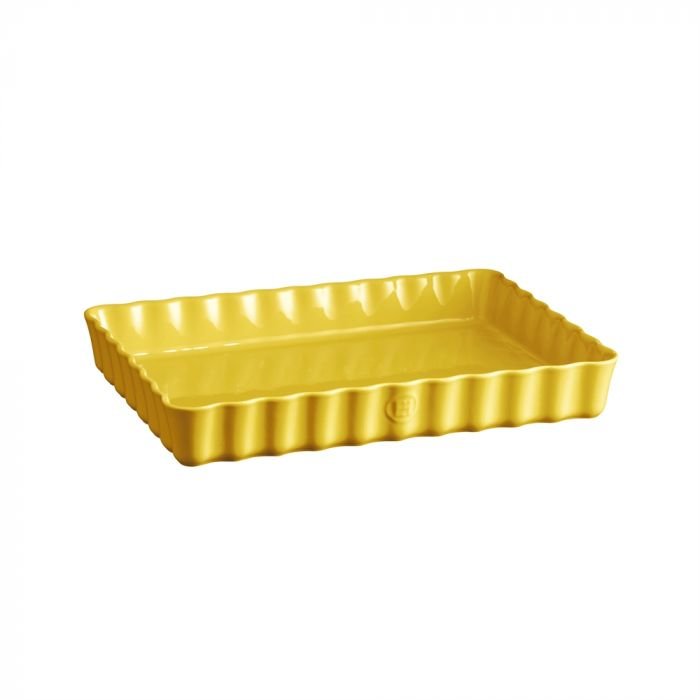 Керамична провоъгълна форма за тарт Emile Henry Deep Rectangular Tart Dish 33,5/24 - цвят жълт