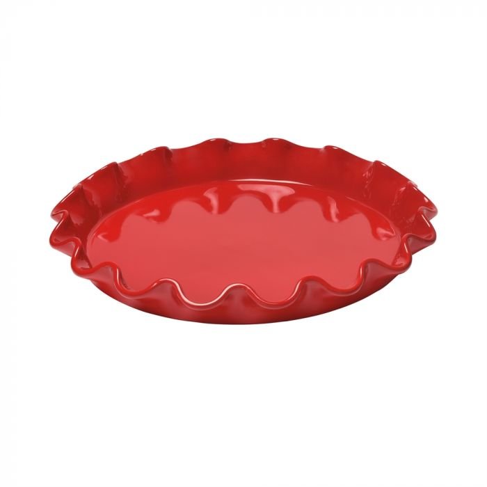 Керамична форма за тарт Emile Henry Ruffled Tart Dish 33 см - цвят червен