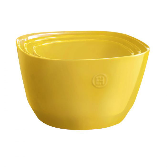 Квадратна керамична купа за салата Emile Henry - размер S, 2 л, жълта