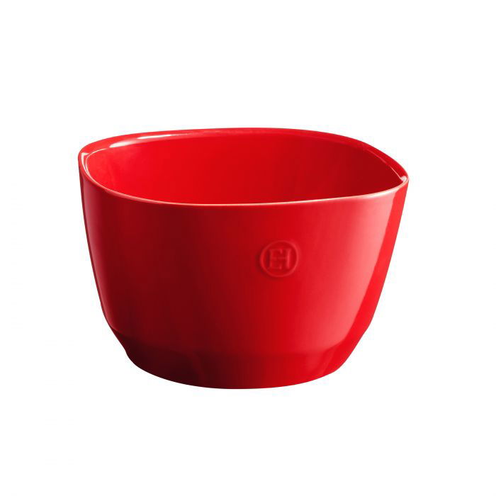Квадратна керамична купа за салата Emile Henry - размер M, 3,5 л, червена