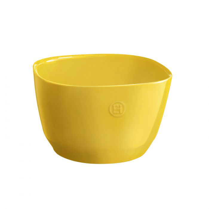 Квадратна керамична купа за салата Emile Henry - размер M, 3,5 л, жълта