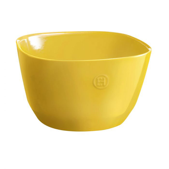Квадратна керамична купа за салата Emile Henry - размер L, 5,5 л, жълта