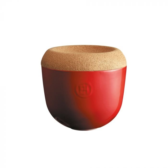 Керамичен канистер за чесън с капак Emile Henry Garlic Pot 14,5 см - цвят червен