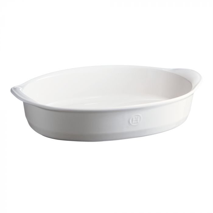 Керамична овална форма за печене Emile Henry Large Oval Oven Dish 41,5/26,5 см - цвят бял