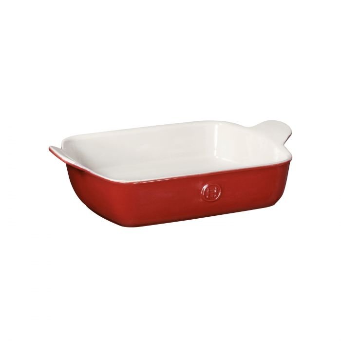 Правоъгълна форма за печене Emile Henry Rectangular Dish 34 х 24 см - цвят бяло и червено