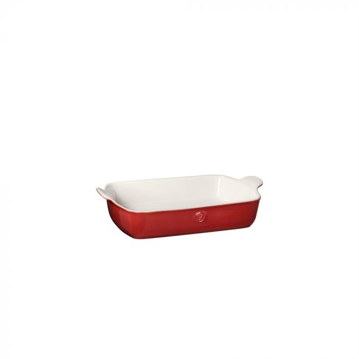 Правоъгълна форма за печене Emile Henry Rectangular Dish 14 х 20 см - цвят бяло и червено