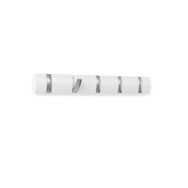 Закачалка за стена с 5 бр. закачалки Umbra Flip - цвят бял