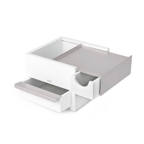 Кутия за бижута и аксесоари Umbra Mini Stowit - цвят бял/никел