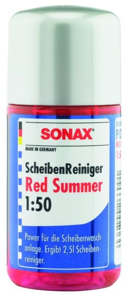 Лятна течност за стъклочистачки Sonax Red summer 1:50, 50 мл                 