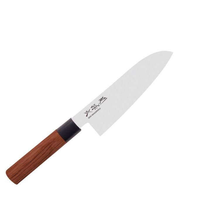 Кухненски нож KAI Seki Magoroku Red Santoku MGR-170S