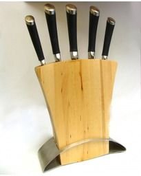 Комплект кухненски ножове и дървен блок Fissler Asia 6 части