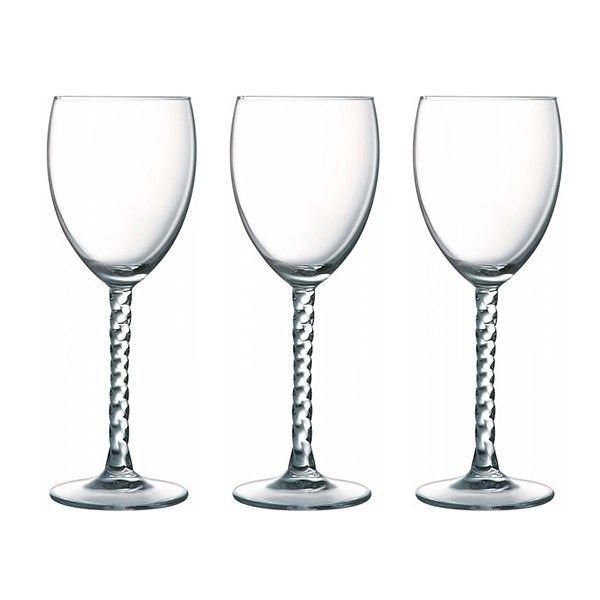 Комплект от 3 броя чаши за вино Luminarc Authentic с бяло столче  - 250 мл