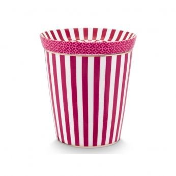 Чаша с чиния Pip Studio Royal Stripes, 230 мл, тъмно розово