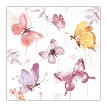Салфетки Ambiente Butterfly collection rose, 20 броя