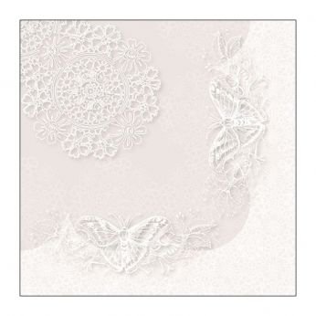 Салфетки Ambiente Butterfly lace white, 20 броя