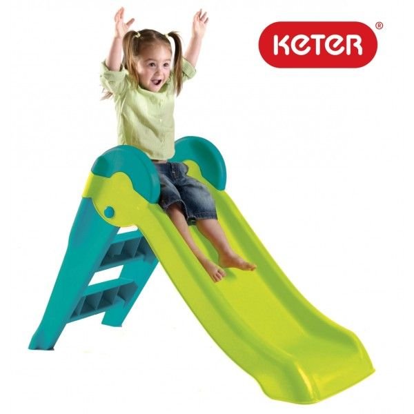 Детска пързалка Keter Boogie Slide - зелено/синьо