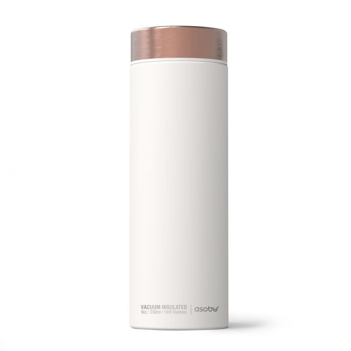 Двустенна термо бутилка с вакуумна изолация Asobu Le Baton 500 мл - цвят бял/мед
