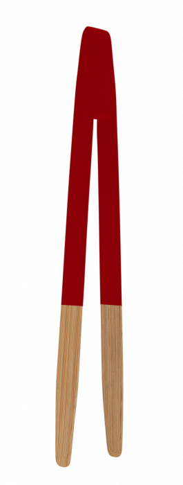 Бамбукова щипка с магнит Pebbly 24 см - червена