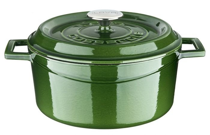  Чугунена кръгла тенджера Lava - 24 см, зелен