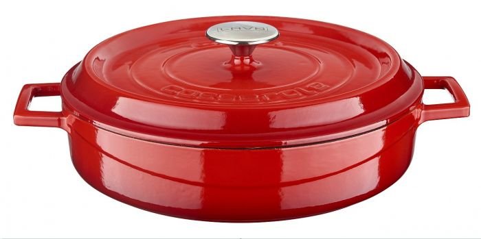 Чугунена мултифункционална тенджера Lava Тренди Edition 24 см, червен