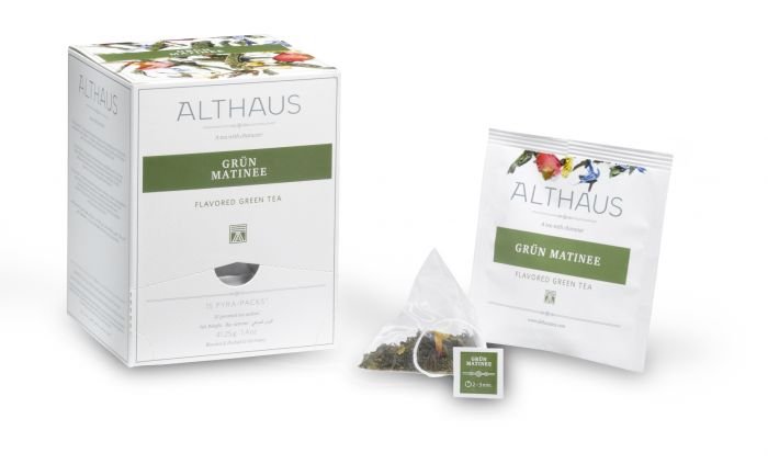 Зелен чай Althaus Grün Matinee пирамиди, 15 броя