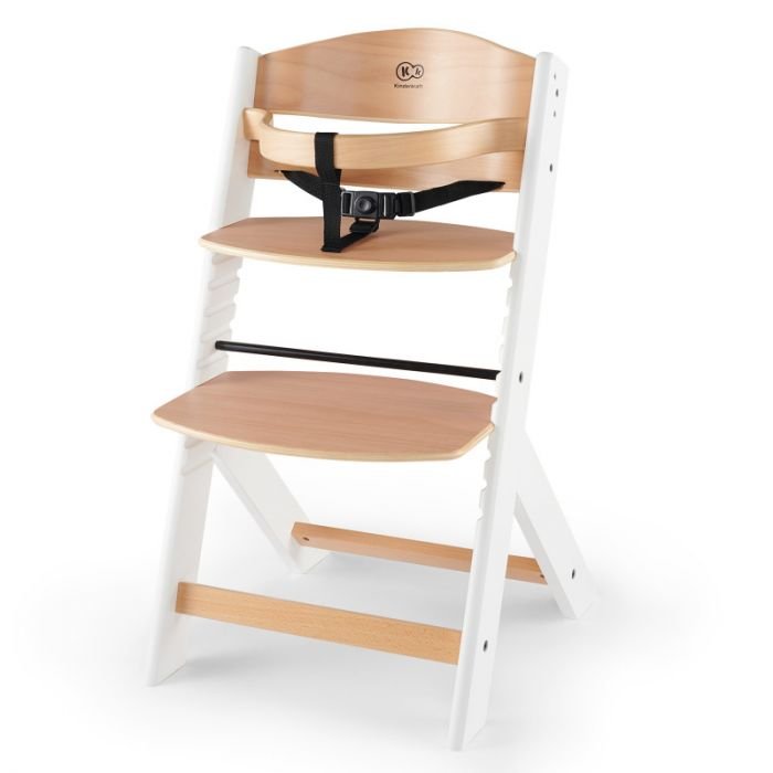Столче за хранене KinderKraft ENOCK, - дървено/бели крака