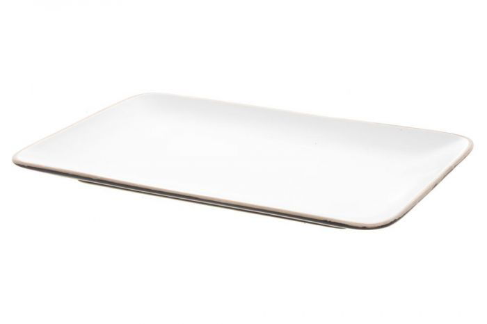 Керамична правоъгълна чиния Maku - 29 х 19,5 см, бяла