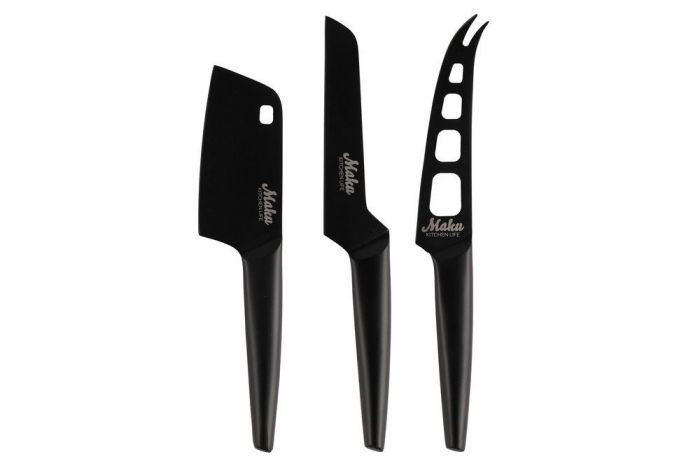 Комплект черни ножове за сирена Maku - 3 части