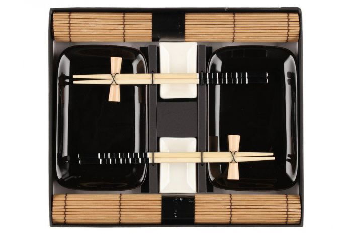 Комплект за сервиране на суши от 10 части Maku - черен