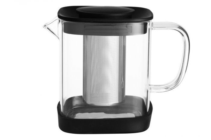 Стъклен чайник с инфузер Maku - 1 л, квадратен