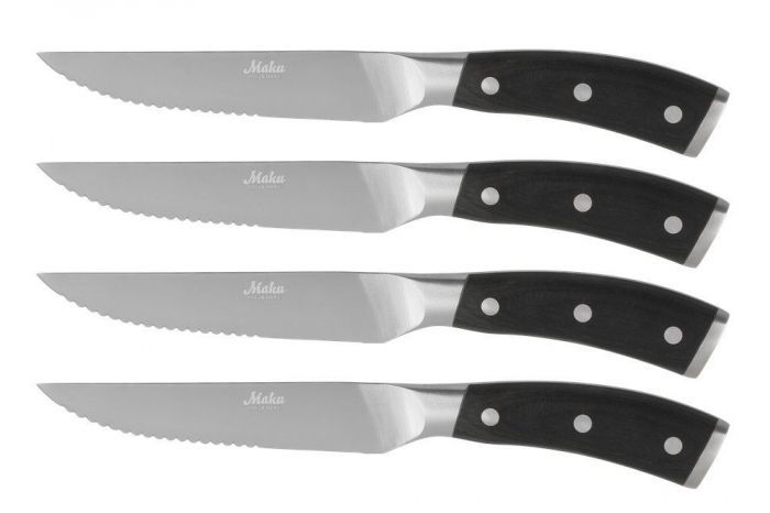 Комплект ножове за стек и пица с дръжка от Pakka дърво Maku - 4 броя