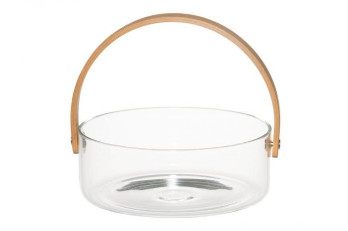 Стъклена купа за сервиране с дръжка Maku - Ø 18 см