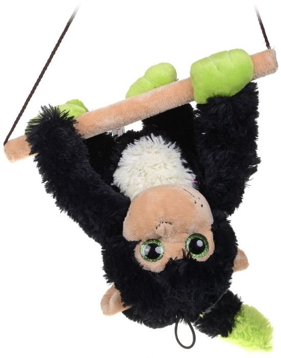 Плюшена играчка Morgenroth Plusch – Маймунка със зелени лапички и опашка, висяща на пръчка, 30 cм