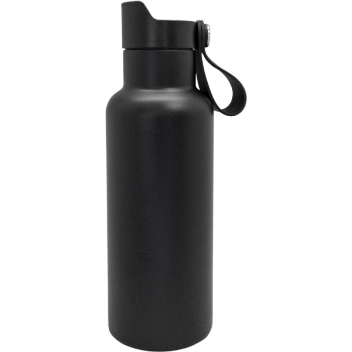 Двустенна спортна бутилка с дръжка Nerthus Click Cap - черен, 500 мл